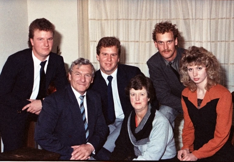 a family is posed for a family portrait in this old po