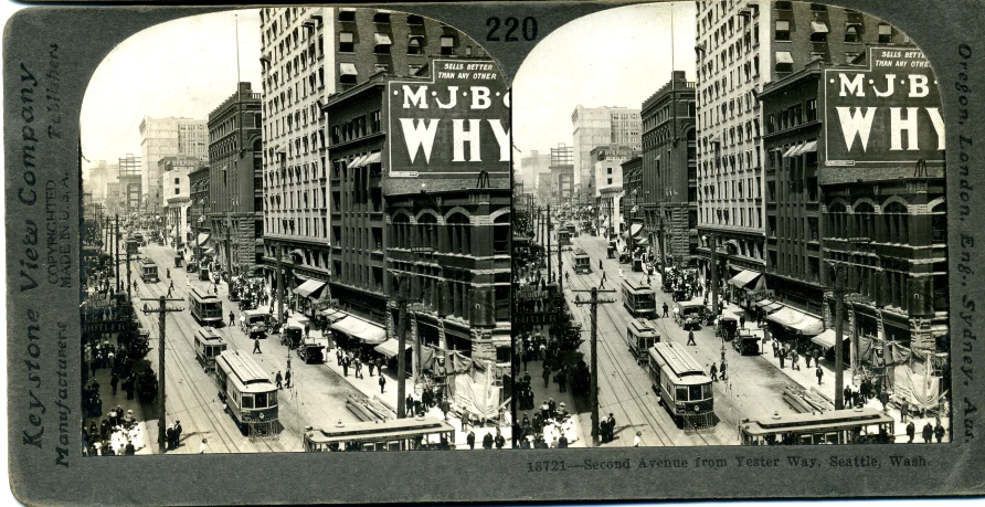 old pograph of the view from a new york city street