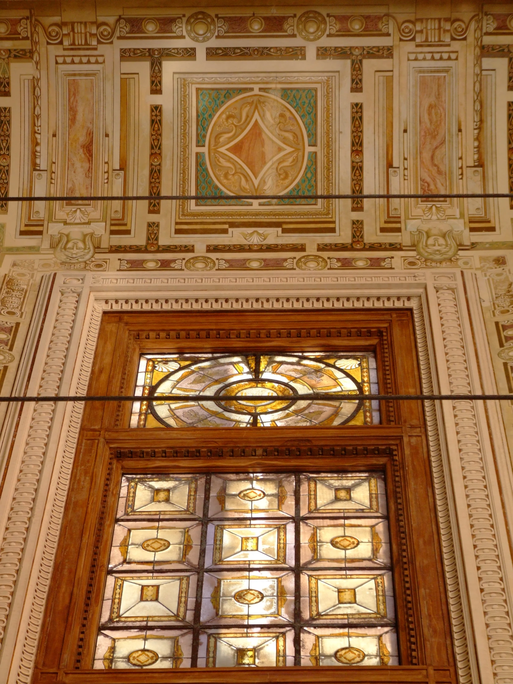 a window that is in a stone building