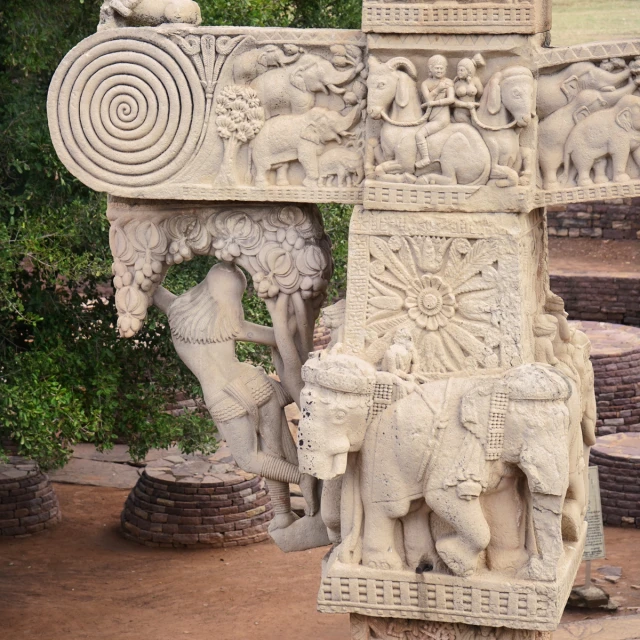 sculptures at an outdoor park on display