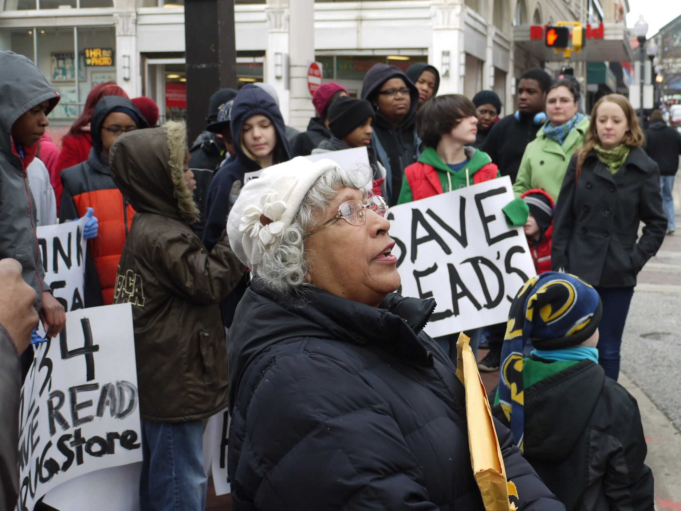 a group of people protesting at a protest