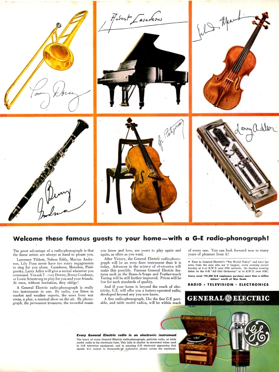 an advertit for the new violin with instructions