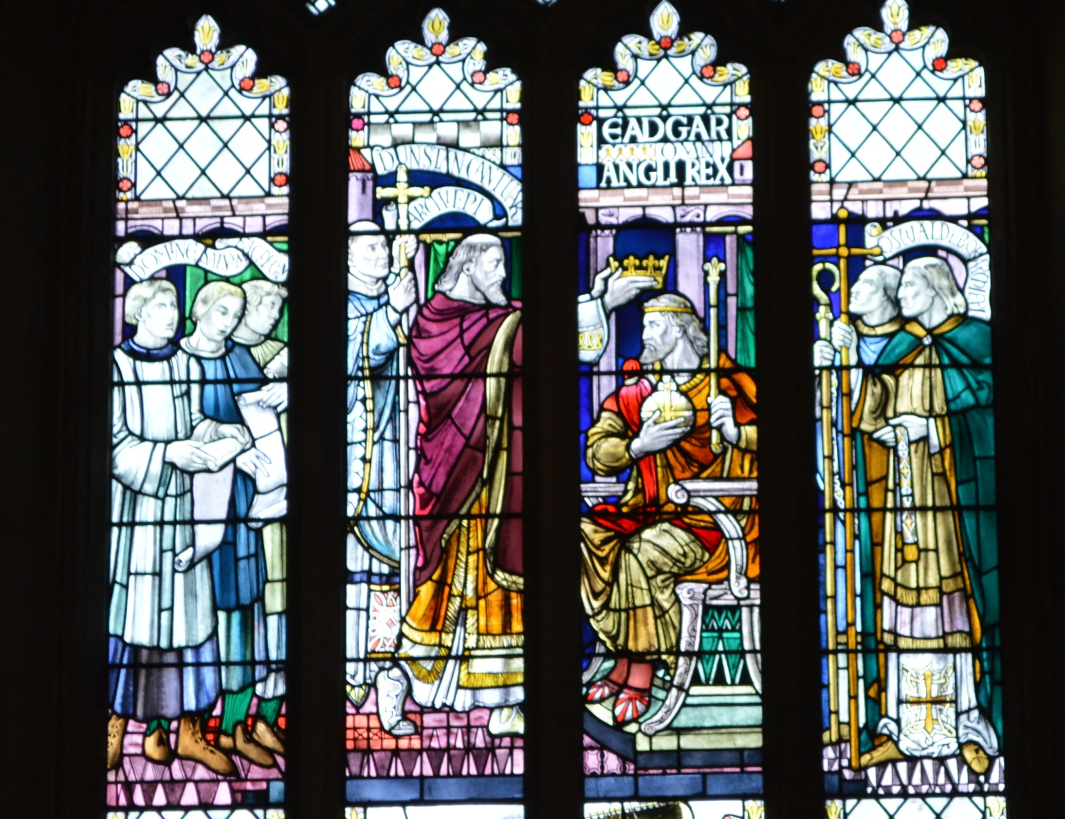 an image of a stained glass window with jesus