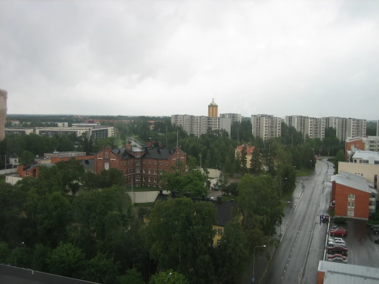 the view of the city from atop a building