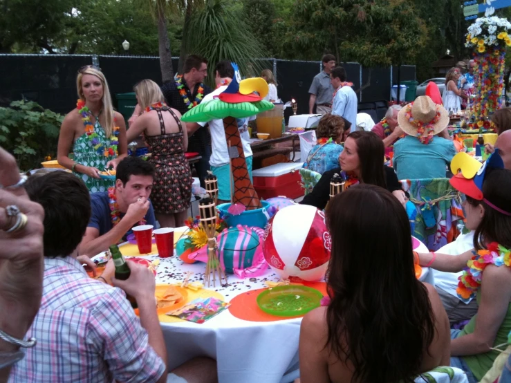 a group of people having party in the sun