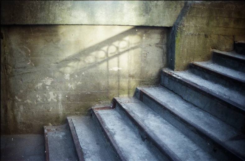 an industrial area with concrete steps and stairs