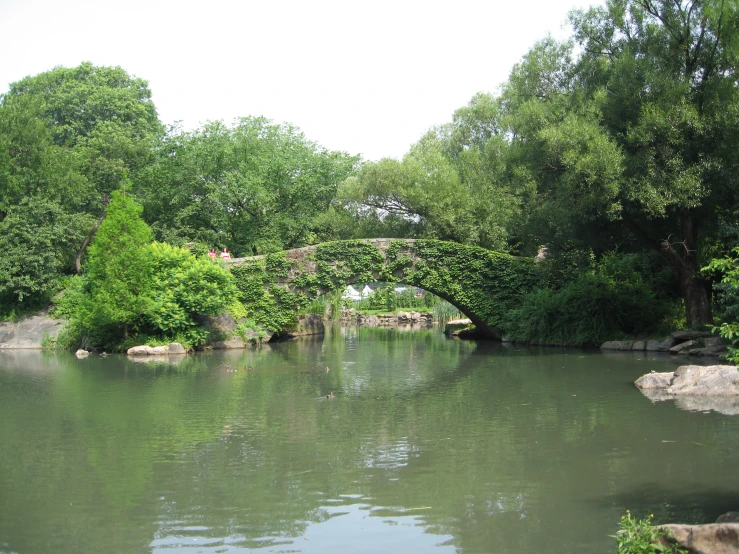 a river that has some kind of bridge in it