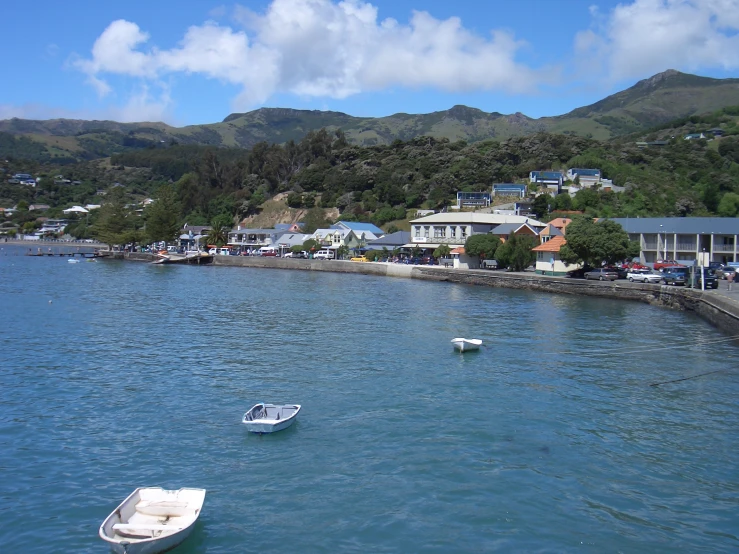 a body of water with several boats sitting in it