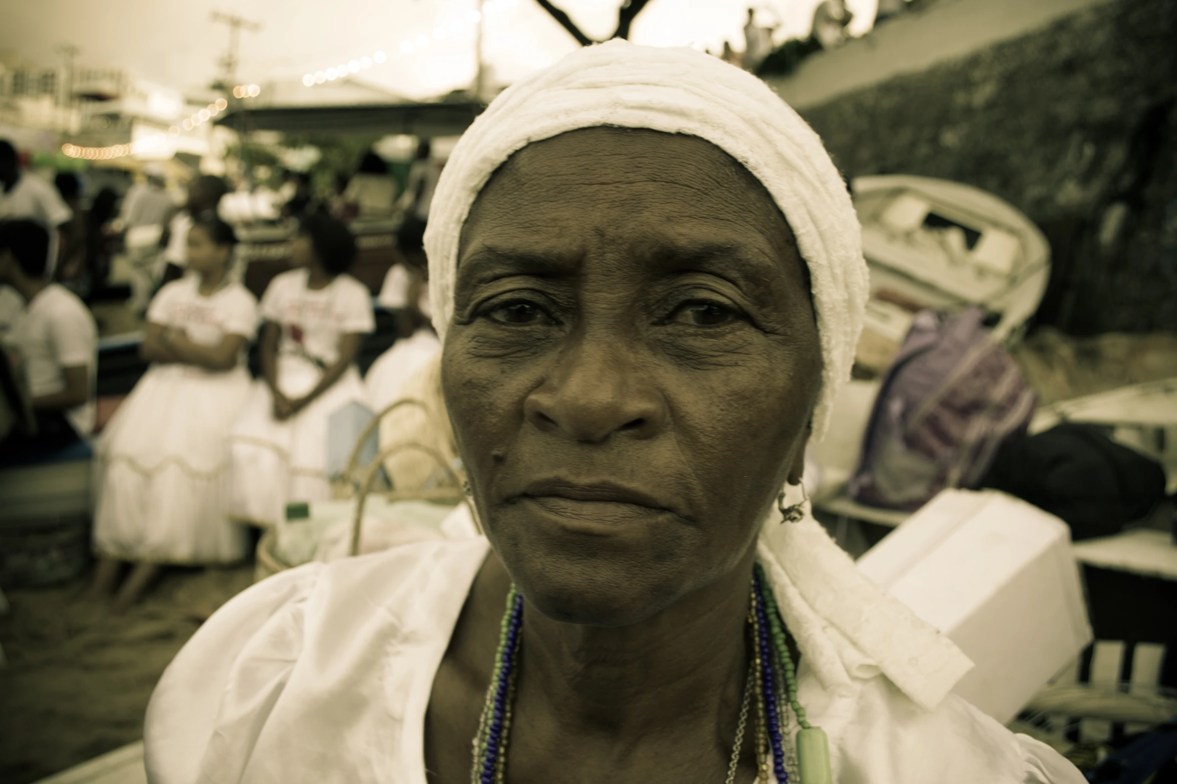 an older woman with a large white hair