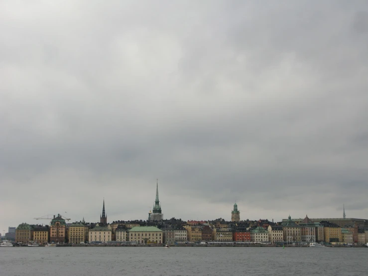 old town from the water near a large city