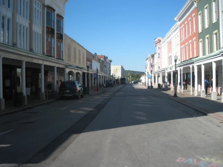 the town is in the middle of empty, but quiet streets