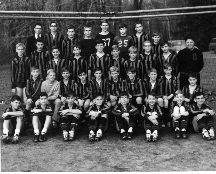 a group po of a school soccer team posing for a picture