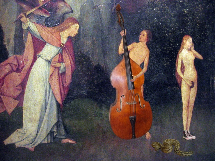 two  women next to two male musicians