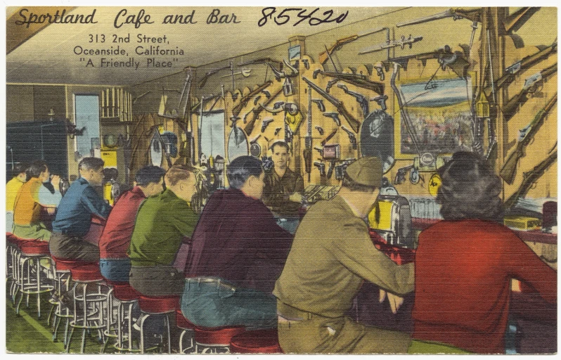 an old po of a bar and patrons