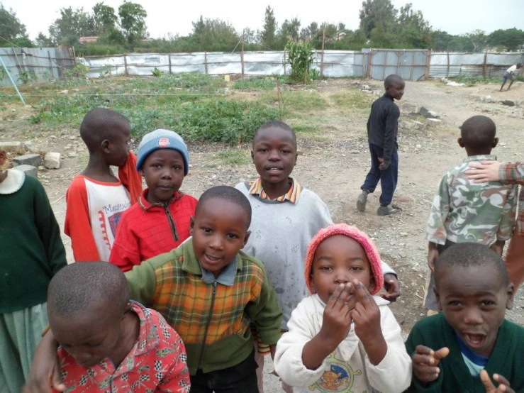 children in a group posing for the camera