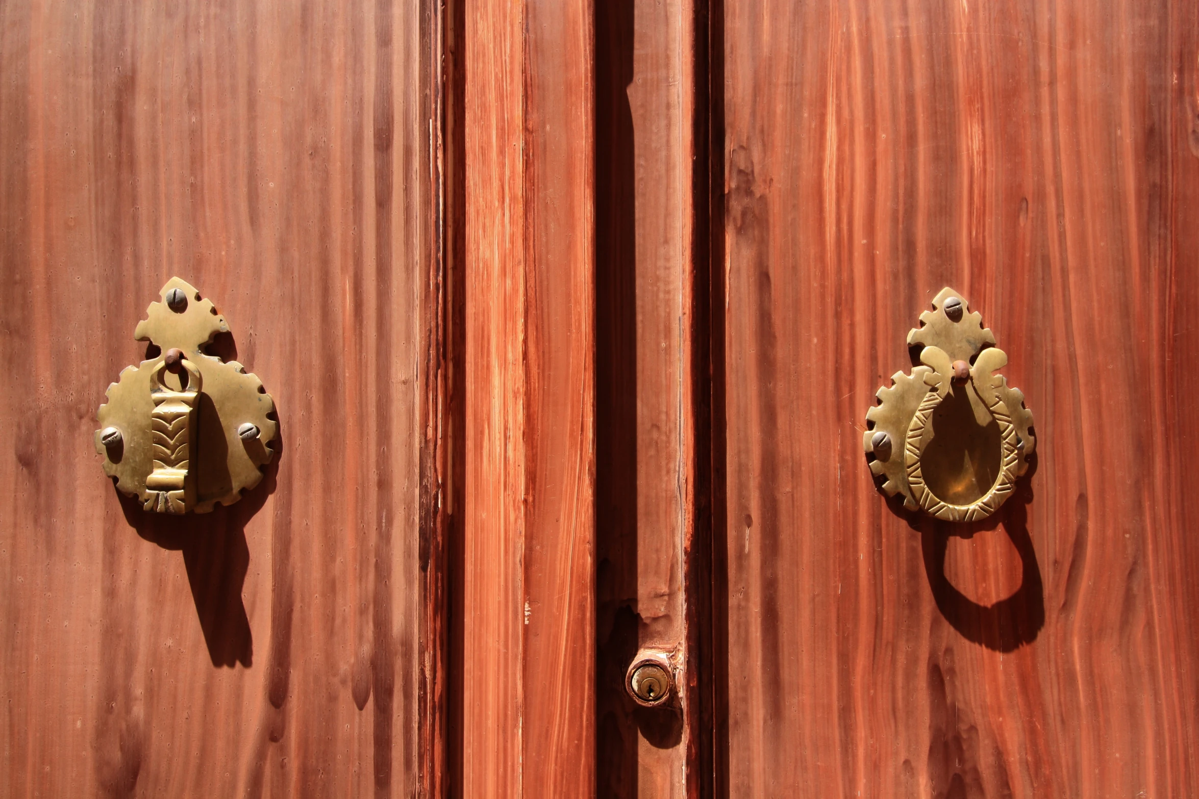 wooden doors with ss handles and lock