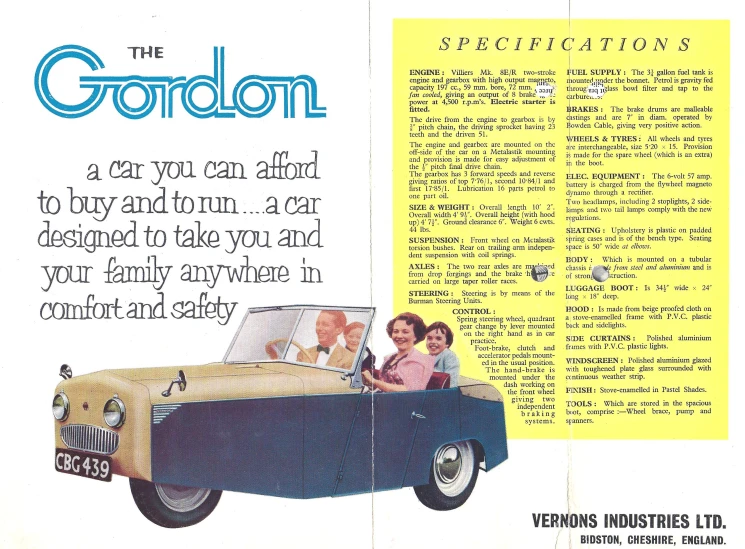 a advert for the gorton motor company from 1971
