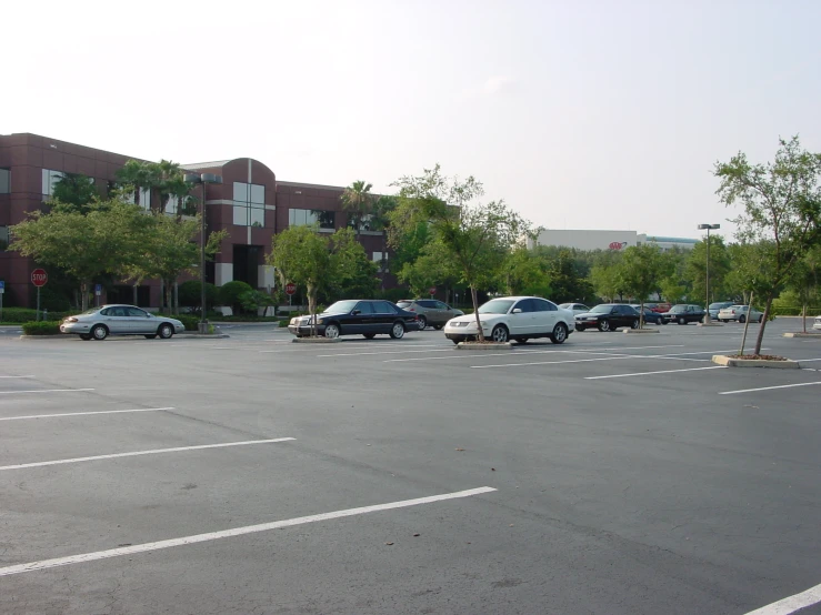 parking lots are shown in front of a building