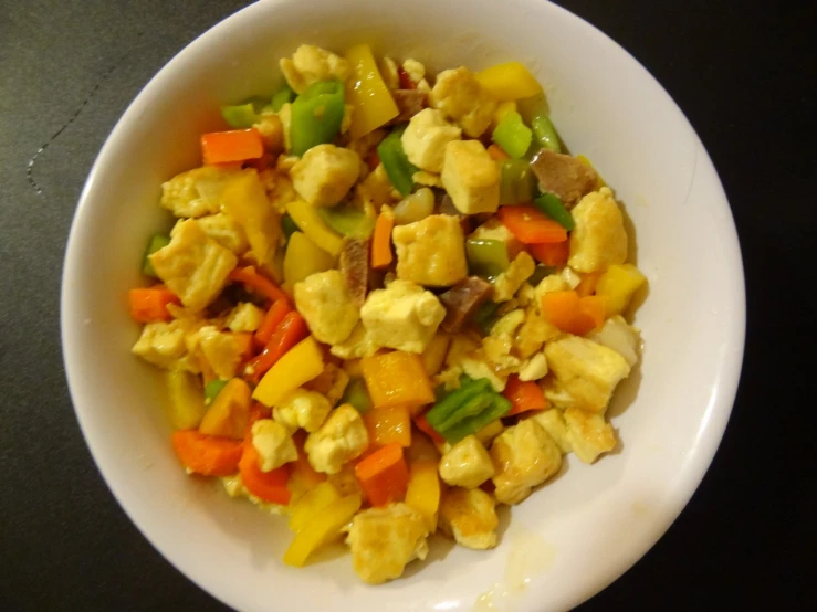 the food is cooked in a large bowl