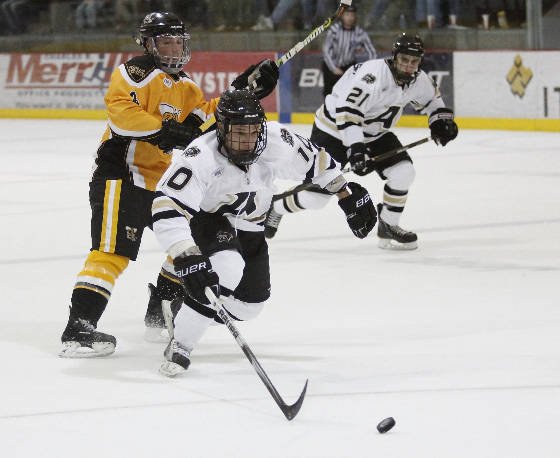 a group of people on ice playing a game