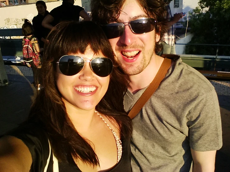 young couple taking a selfie on a summer day