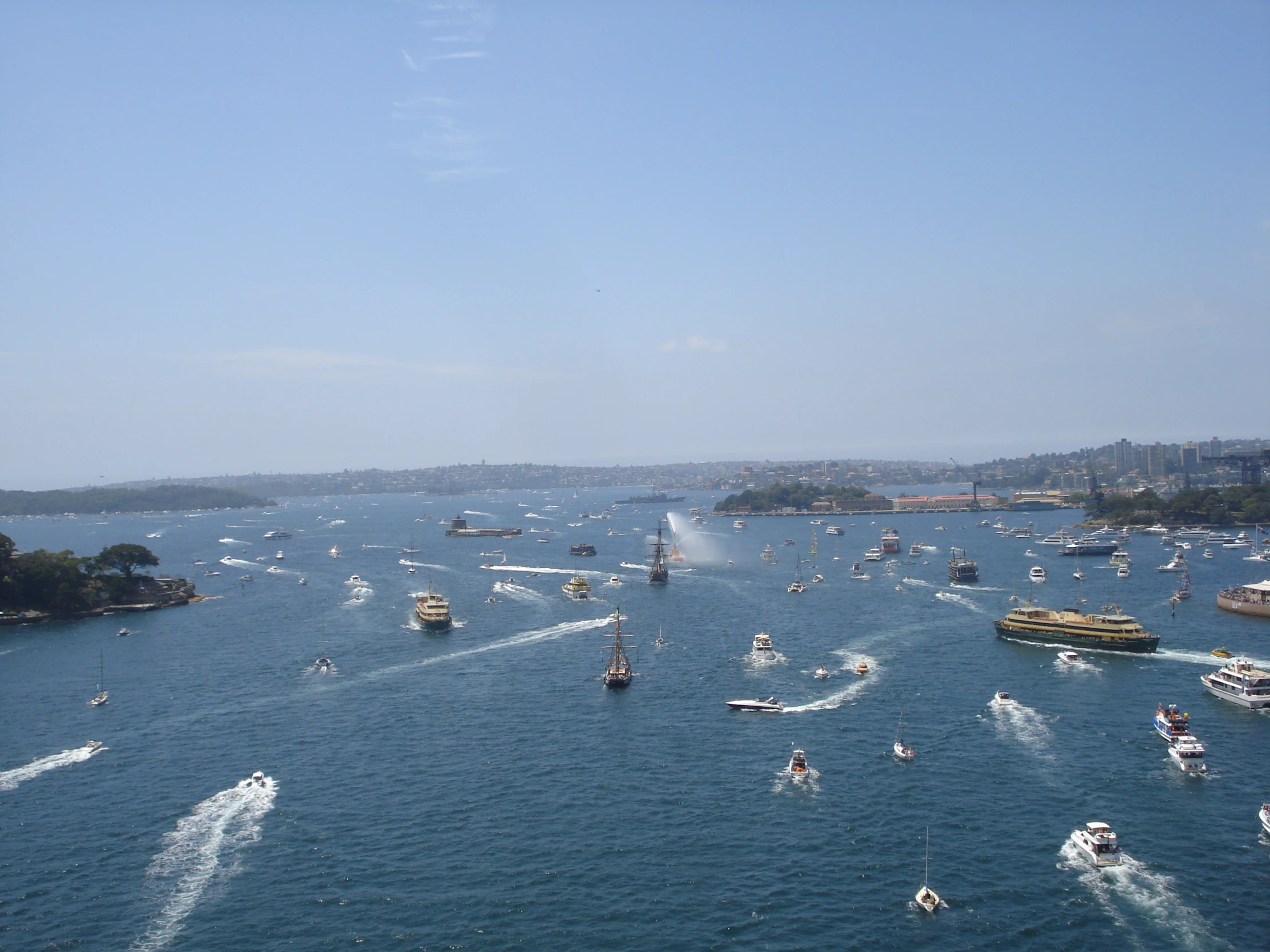 an aerial view of the boats and vessels in the ocean