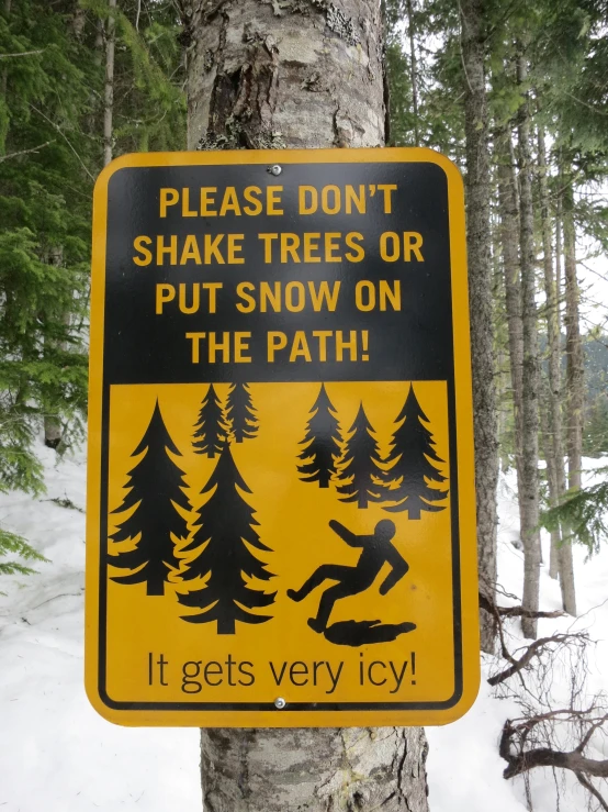 this is an image of a sign in the woods