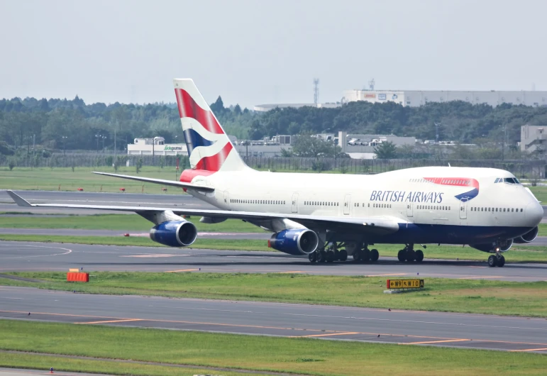 a white british airways jet airliner parked on the tarmac