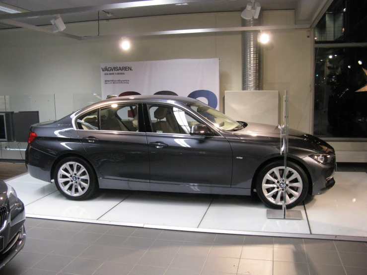 an image of a car displayed at show room