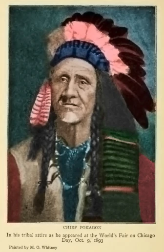 an old painting of a native american man