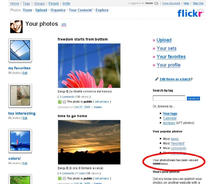 the flickr page has several pictures with an arrow on it