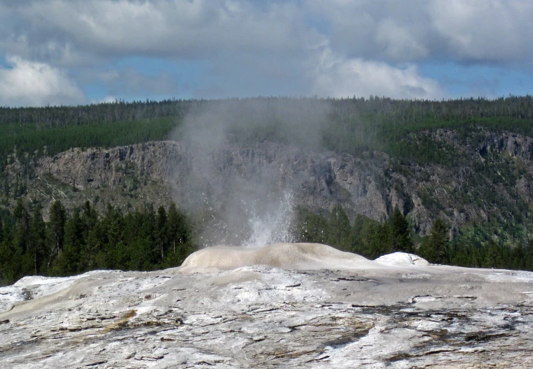 a large open area with some water coming from it