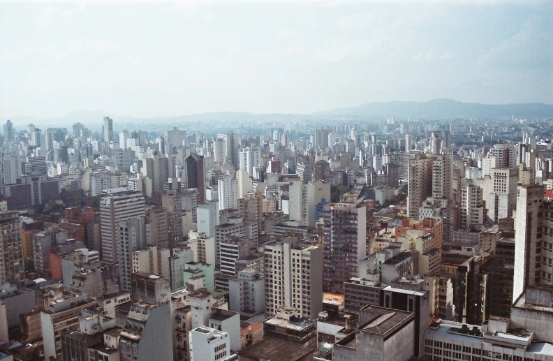 an aerial view of buildings in a city