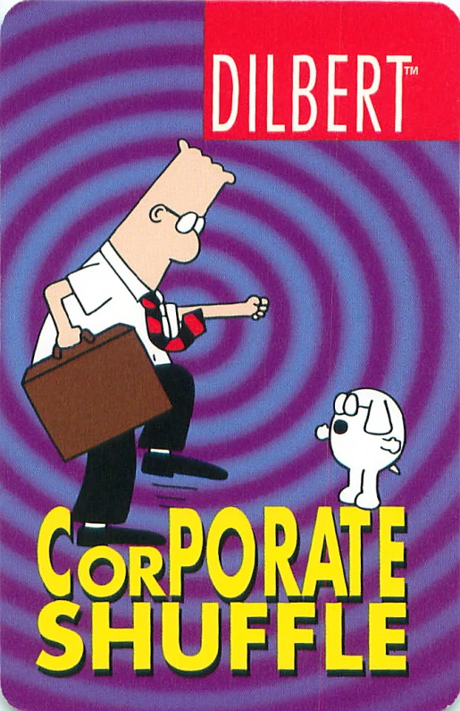 an animated character walks with a briefcase in the middle of a cartoon