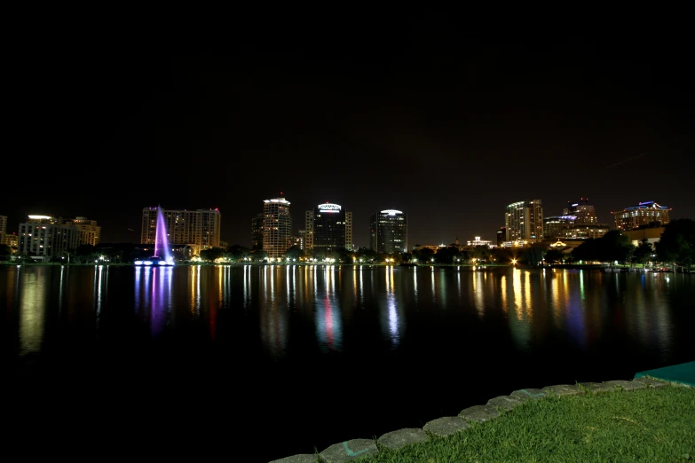 an image of the city lights lit up at night