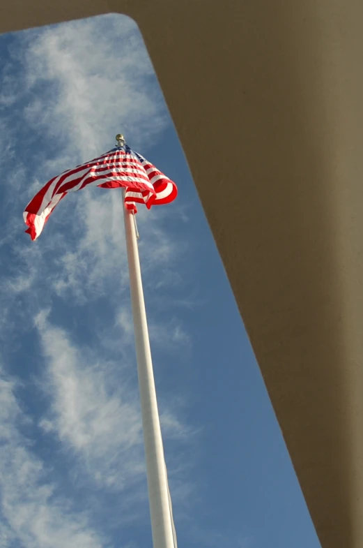 a flag waving at high speed in the wind