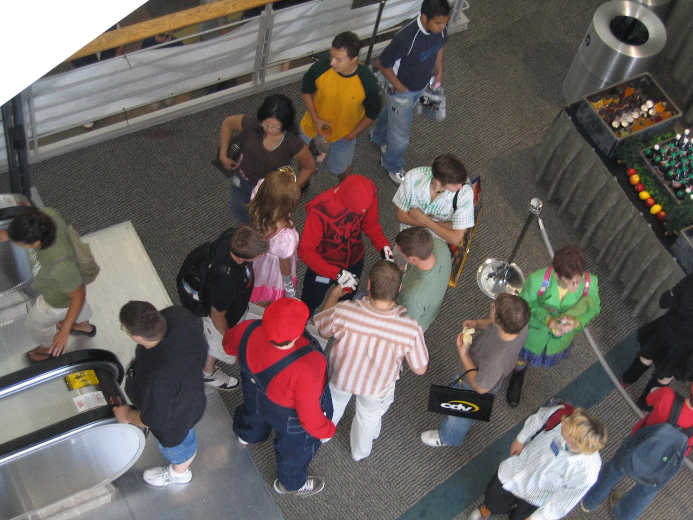 several people in line waiting to get food