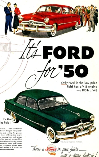 an advertit for the ford company from 1953