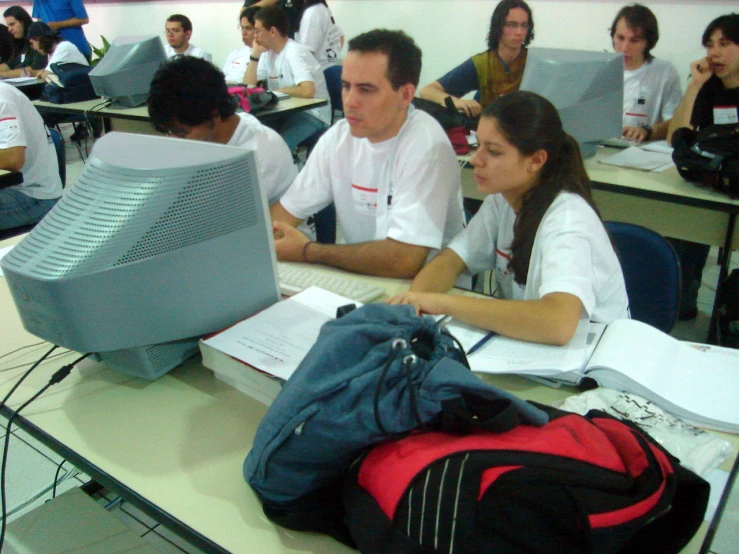 students use computers in a classroom as part of the study