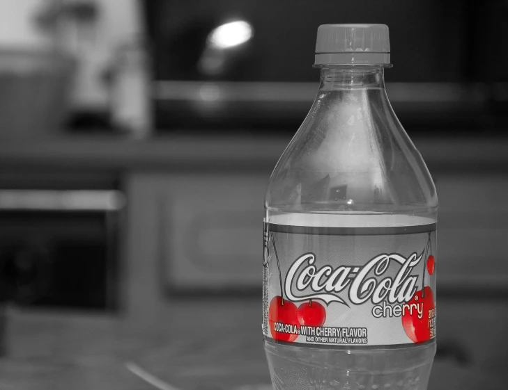 this is a close up view of a soda bottle