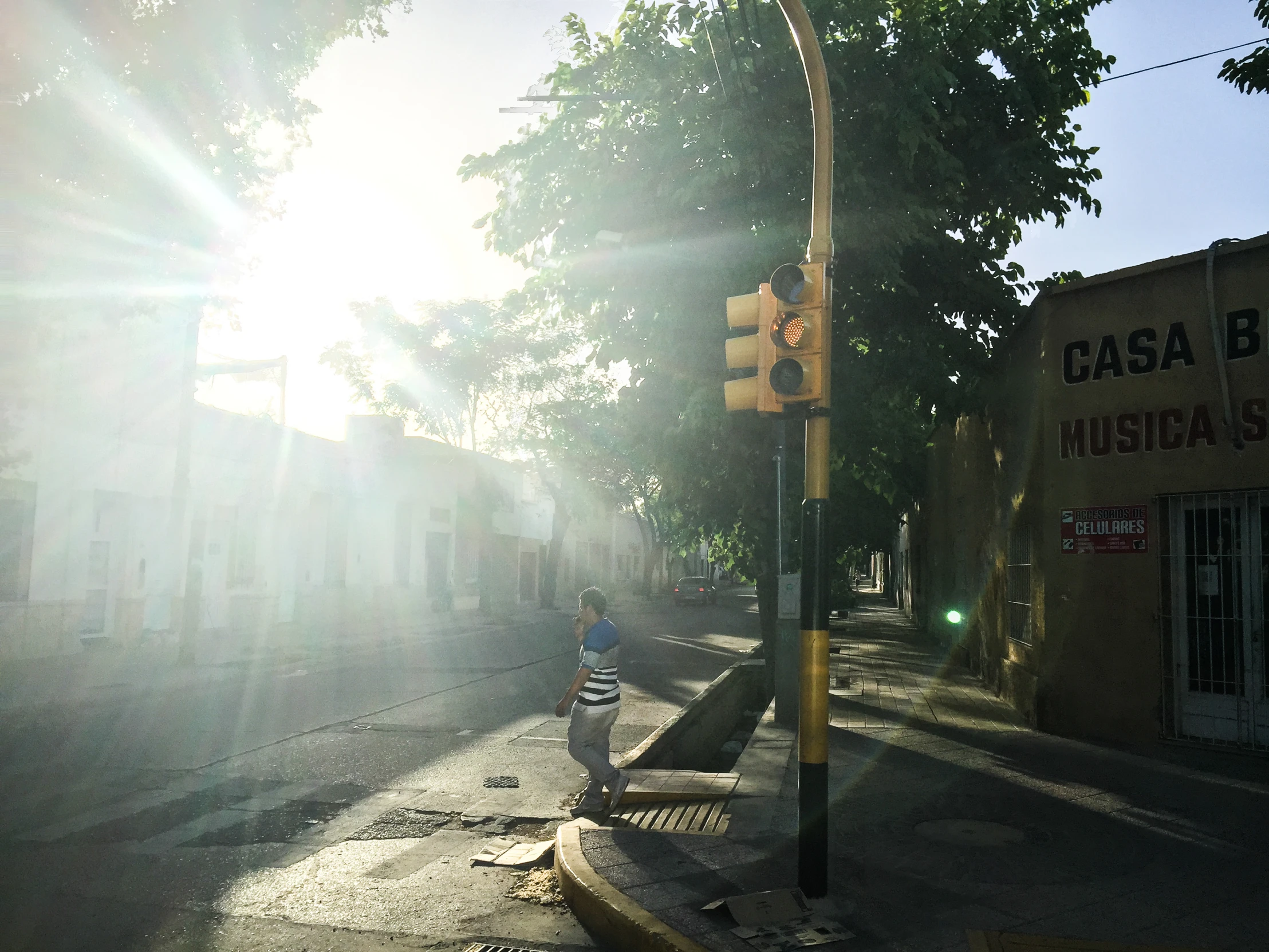 a traffic light on the side of a road