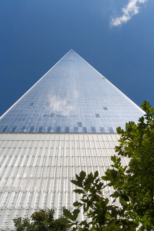 the very tall building has many different windows