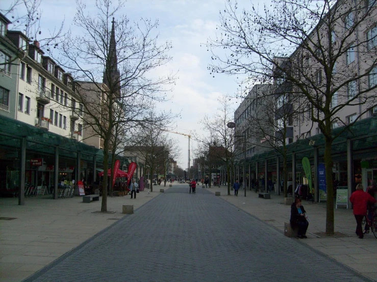 a small road in the middle of a city