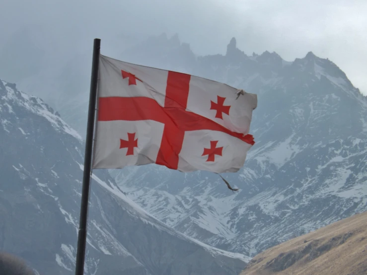 a flag that has been flying in the wind