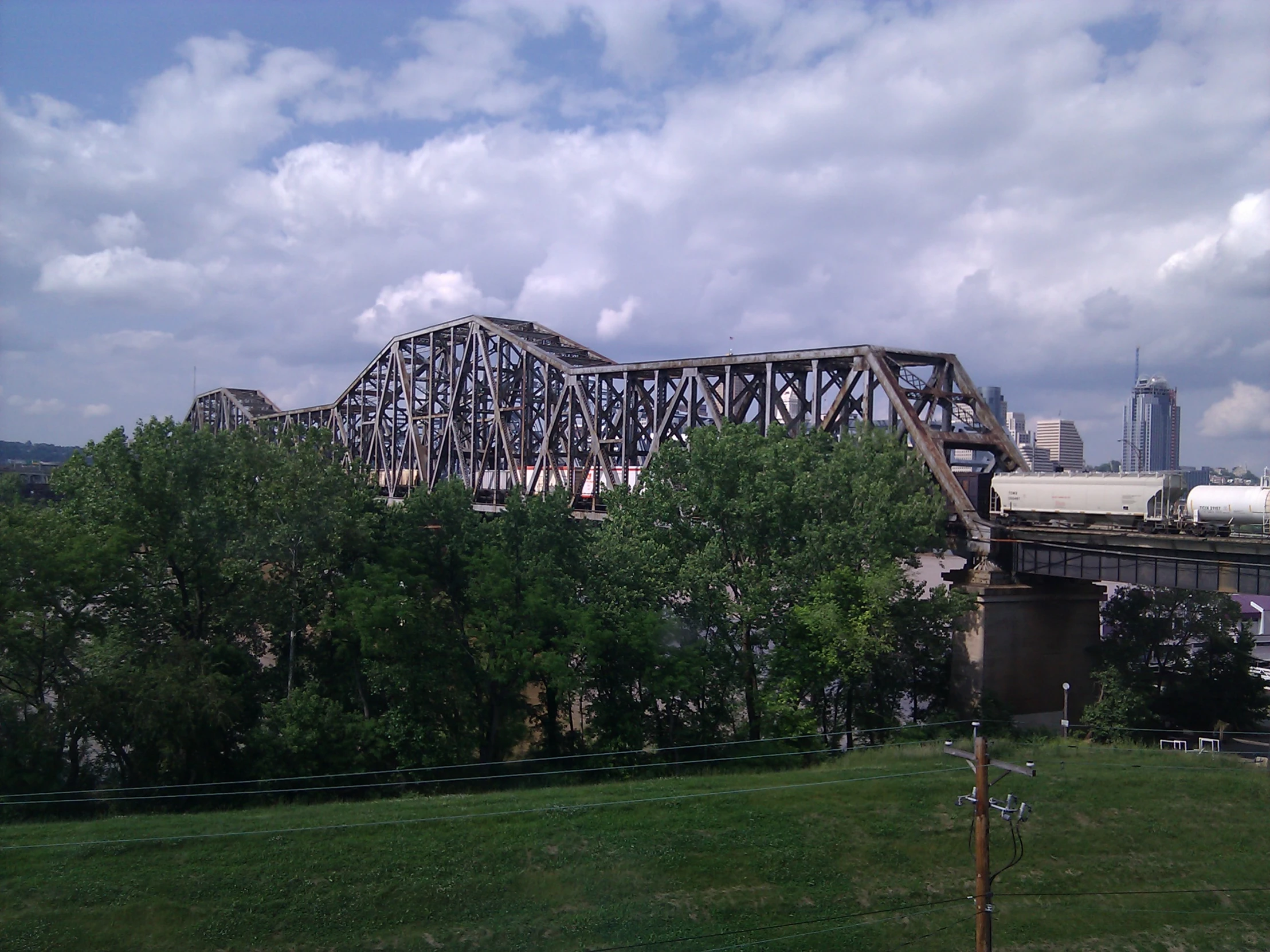 the old bridge crosses the valley of a city