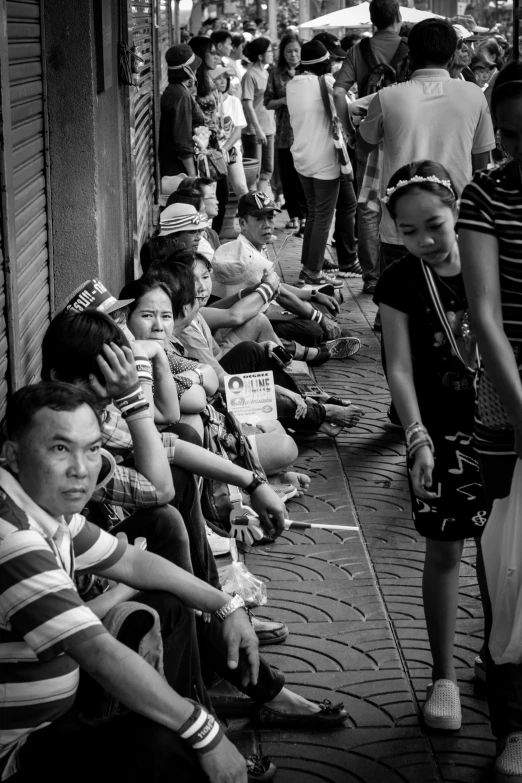 children waiting to be served from their bus at the outdoor event