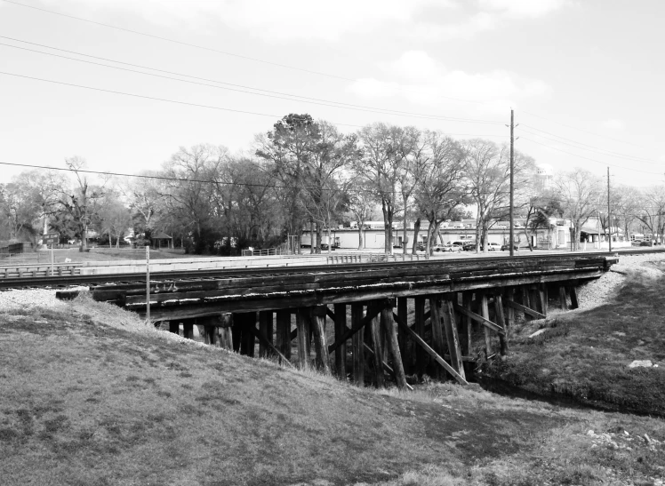 a train track is running over an old railroad track