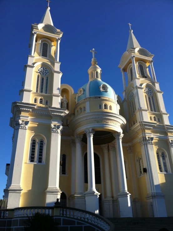 an old building with large towers and steeples