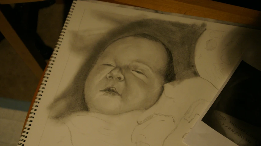 a drawing of a baby and it's parent