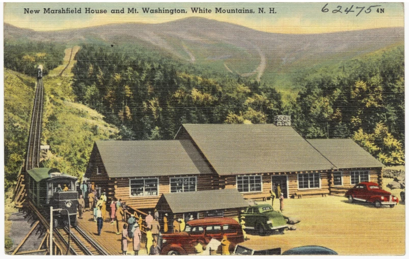 this is an old postcard of a train station